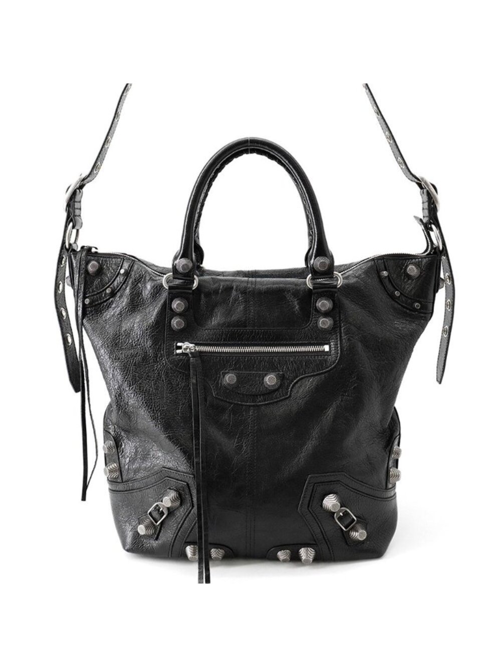Balenciaga le Cagole Leather 2-Way Shoulder Bag Black